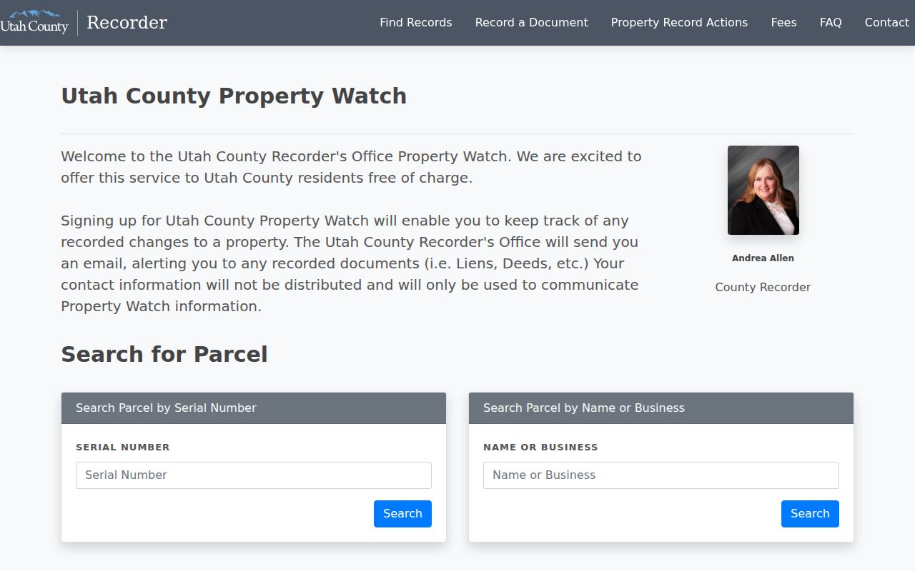 American Fork public records and Utah County Property Watch search